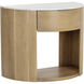 Stella 34.25 X 28 inch White / Natural Night Stand